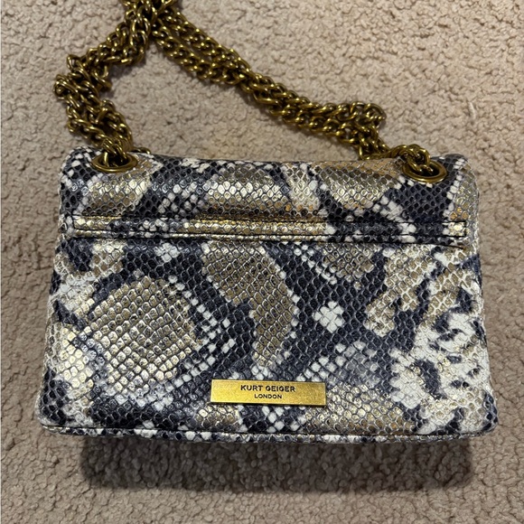Excellent condition Kurt Geiger Crossbody Gold Snakeskin Purse - Picture 7 of 8